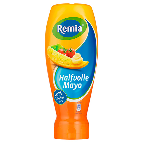 Remia Halfvolle Mayo Top Down Tube 500 ml Remia Halfvolle Mayo Top Down Tube